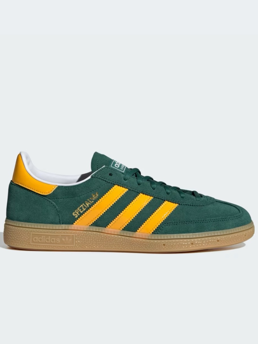 adidas Green Suede Sneakers with Yellow Stripes KK4232